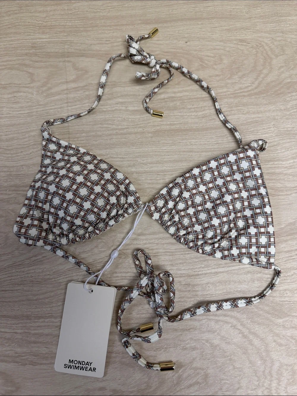 MONDAY SWIMWEAR PALMA TOP TILE GEO - S
